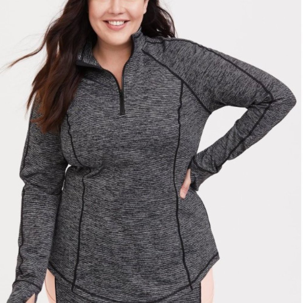 Torrid Super Soft Performance Jersey Half Zip Active Pullover Size 4 - Picture 2 of 8